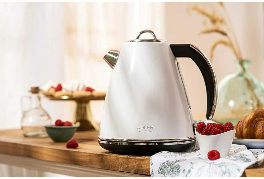 Adler | Virdulys | AD 1343 | Electric | 2200 W | 1.5 L | Nerūdijantis plienas | 360° rotational base | Baltas