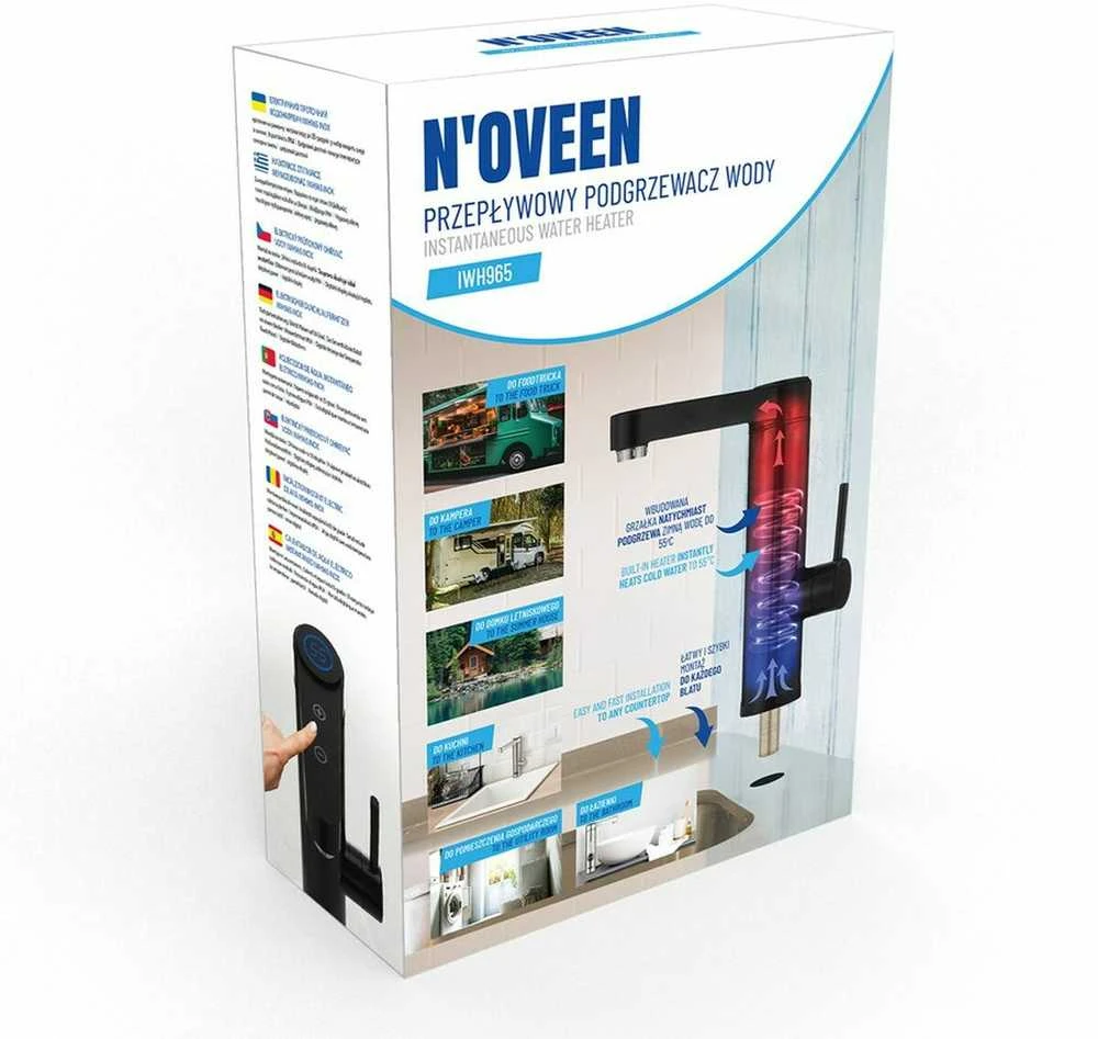 Momentinis vandens šildytuvas noveen iwh965 inox juodas table montage