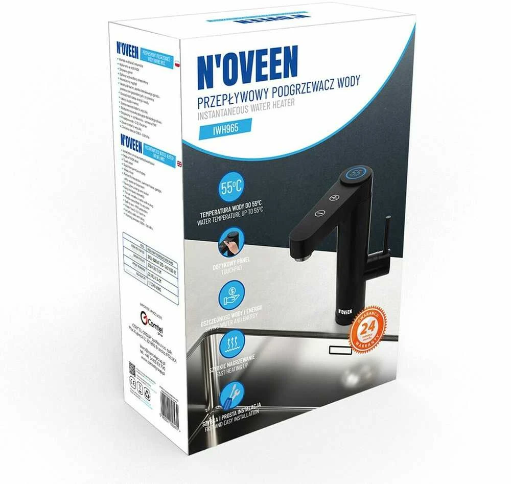 Momentinis vandens šildytuvas noveen iwh965 inox juodas table montage