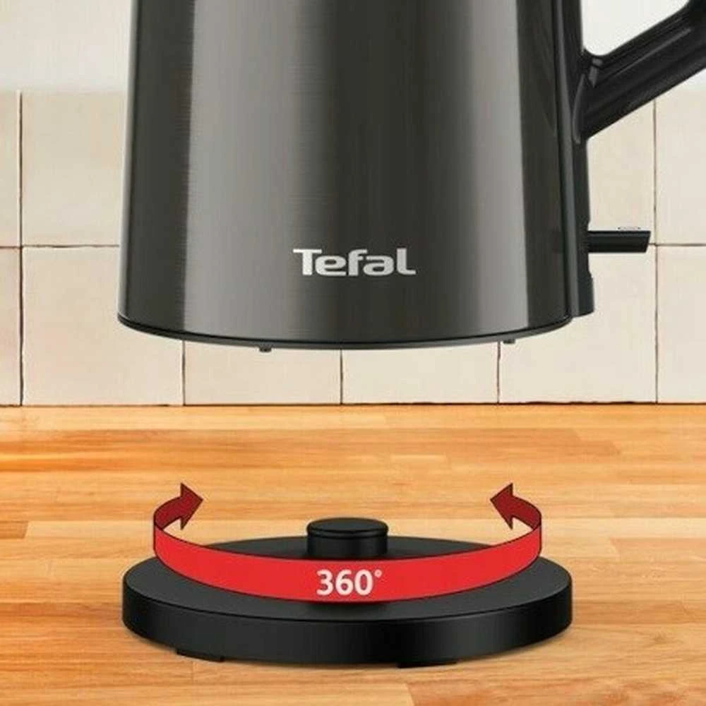 TEFAL | Virdulys | KI583E10 | Elektrinis | 2000 W | 1,7 l | Nerūdijantis plienas | 360° sukamasis pagrindas | Juodas