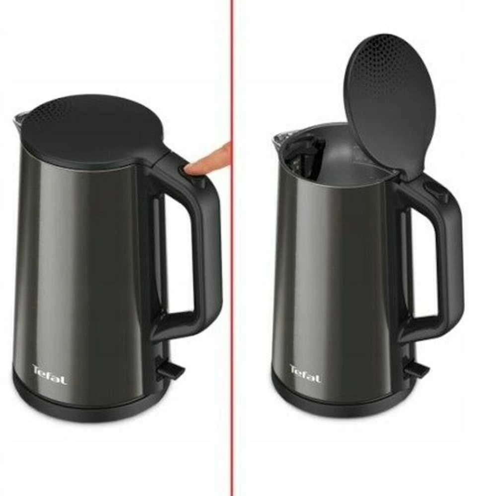 TEFAL | Virdulys | KI583E10 | Elektrinis | 2000 W | 1,7 l | Nerūdijantis plienas | 360° sukamasis pagrindas | Juodas