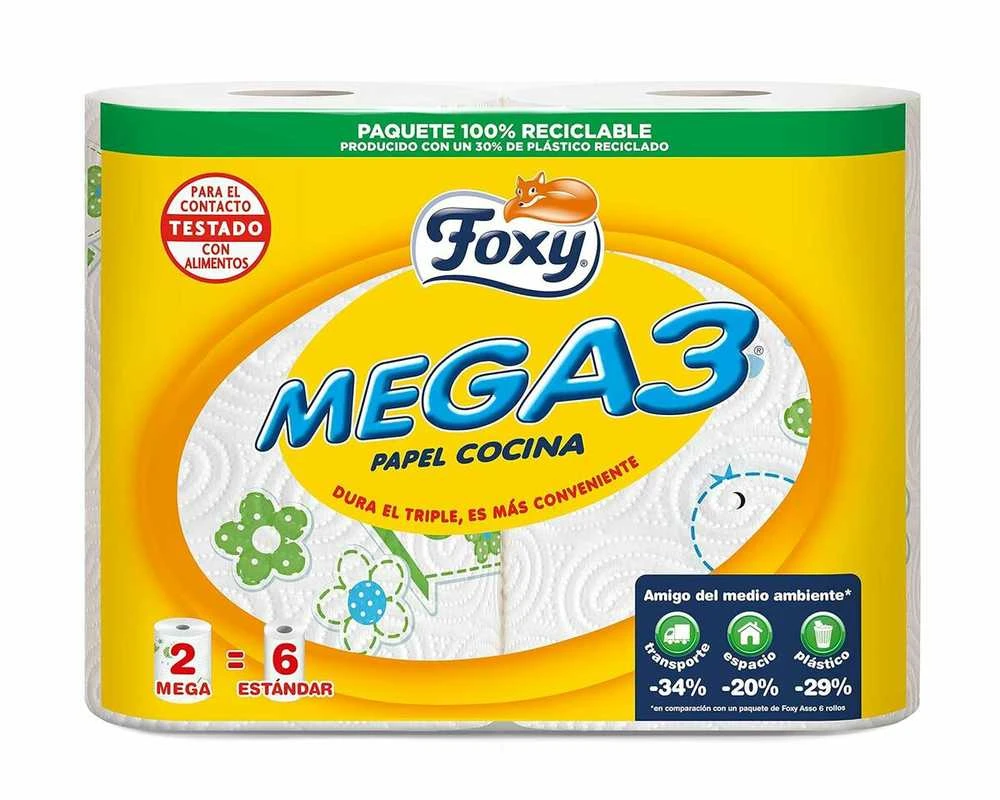 Foxy MEGA3 triple duration kitchen paper 2 rolls