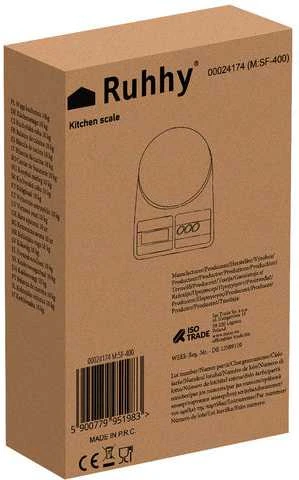 Virtuvinės svarstyklės Virtuvės svarstyklės 10 kg Ruhhy