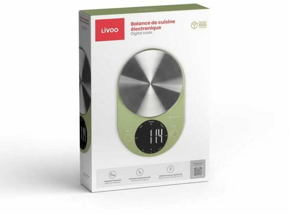 Virtuvinės svarstyklės Virtuvinės elektroninės svarstyklės Livoo DOM493M 5kg, 1 g tikslumas, LCD ekranas su apšvietimu, matcha