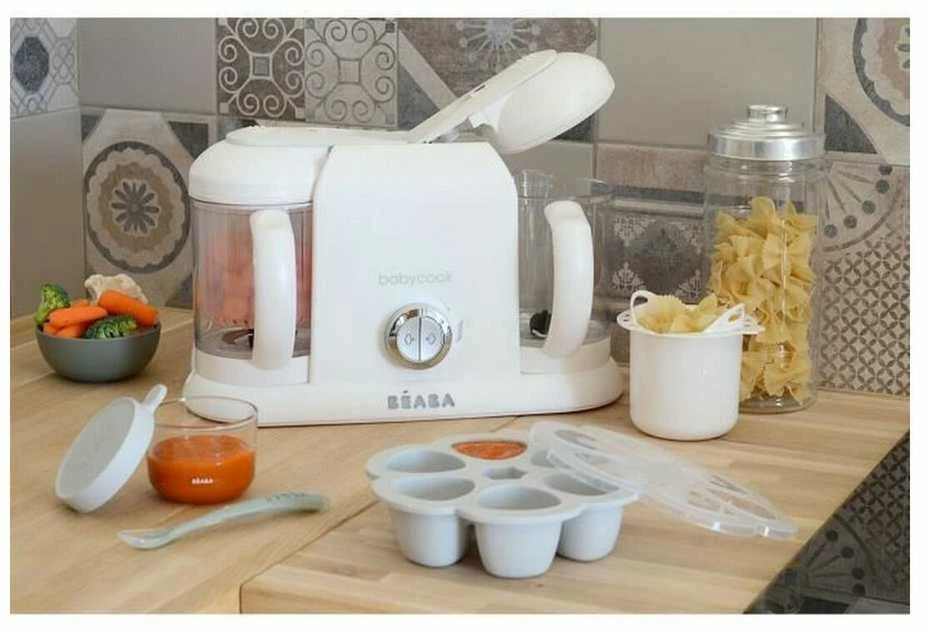 Trintuvas - garintuvas BEABA BABYCOOK PLUS 4IN1, Baltas/Sidabrinis