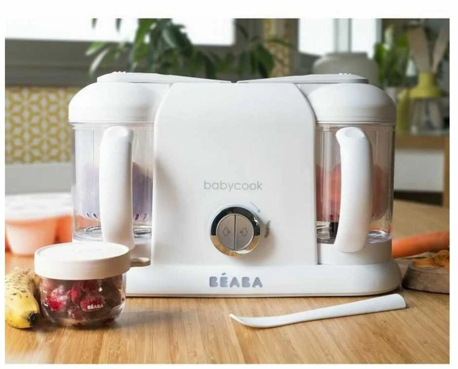 Trintuvas - garintuvas BEABA BABYCOOK PLUS 4IN1, Baltas/Sidabrinis