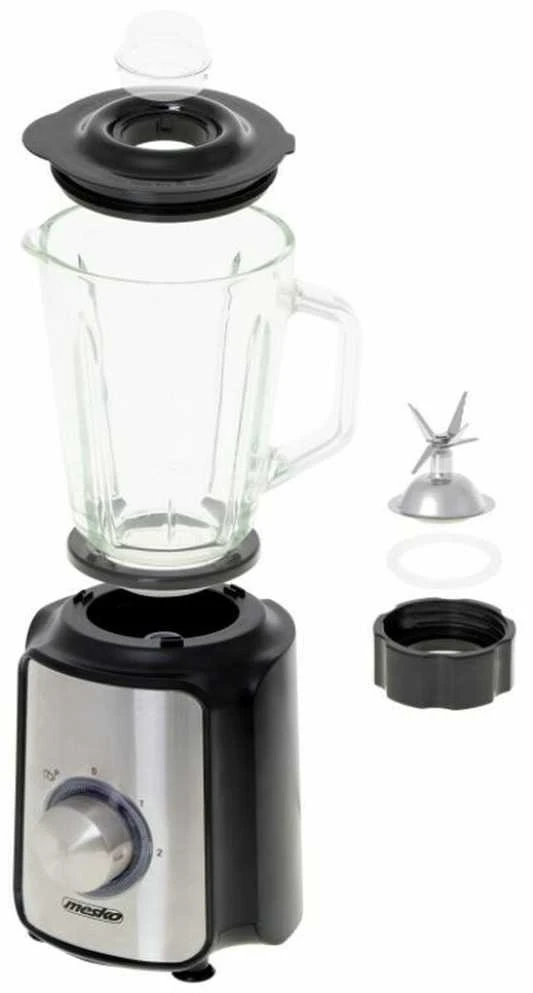 Adler Mesko | Maišytuvas | MS 4080 | Tabletop | 600 W | Jar material Glass | Jar capacity 1.5 L | Ice crushing | Juodas/Sidabrinis