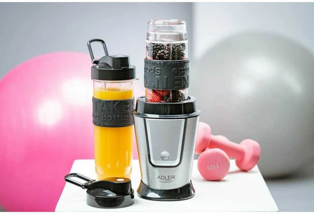 Adler | Maišytuvas | AD 4081 | Tabletop | 800 W | Jar material BPA Free Plastic | Jar capacity 0.4 + 0.57 L | Ice crushing | Juodas/Nerūdijantis plienas