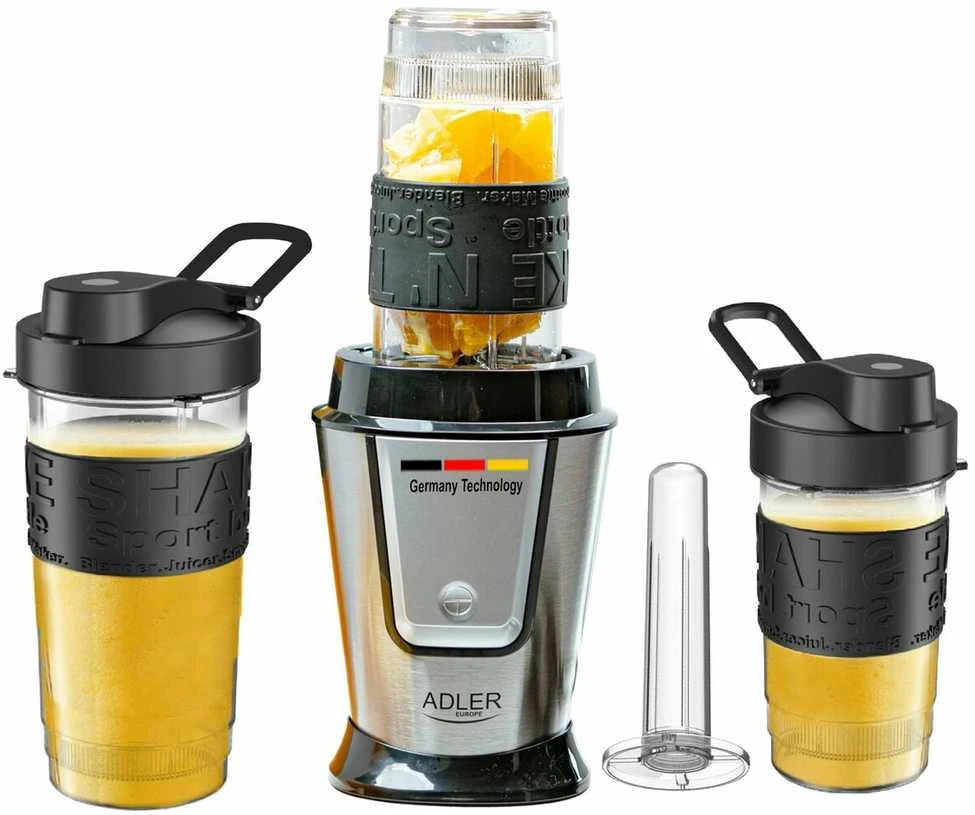 Adler | Maišytuvas | AD 4081 | Tabletop | 800 W | Jar material BPA Free Plastic | Jar capacity 0.4 + 0.57 L | Ice crushing | Juodas/Nerūdijantis plienas