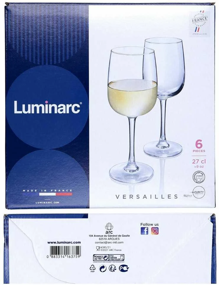 Dajar 6 Versalio taurių rinkinys, 275 ml, LUMINARC