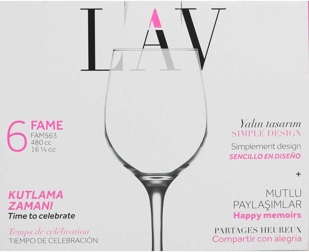 Vyno taurės LAV FAME LV-FAM563F, 480 ml, 6 vnt.