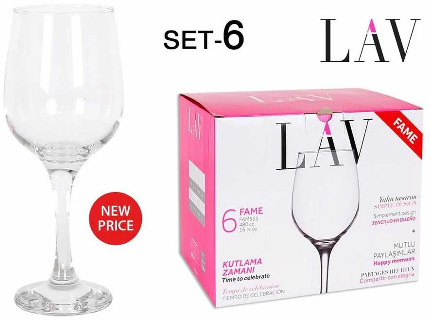 Vyno taurės LAV FAME LV-FAM563F, 480 ml, 6 vnt.
