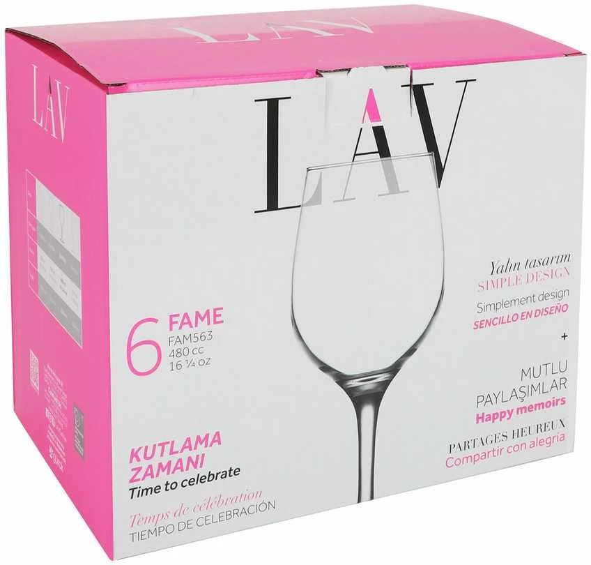 Vyno taurės LAV FAME LV-FAM563F, 480 ml, 6 vnt.