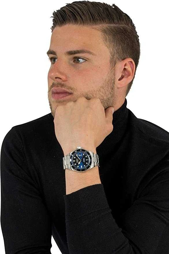 Išmanusis laikrodis Gino Rossi SW018-2, Sidabro spalvos korpusas su pilkos spalvos dirželiu