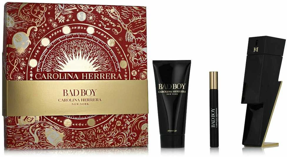 Carolina Herrera Bad Boy tualetinis vanduo purškiklis 100 ml rinkinys 3 vnt. 2023 m.