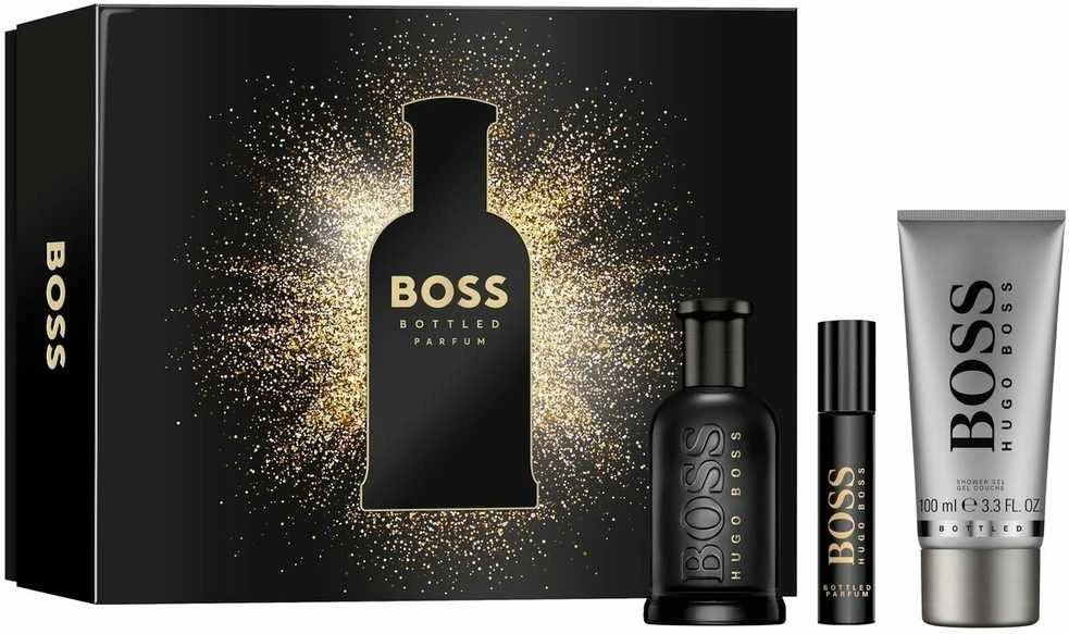 Hugo Boss BOSS Bottled Parfum Giftset rinkinys vyrams (PP kvepalai, 100 ml + PP kvepalai, 10 ml + dušo želė, 100 ml)