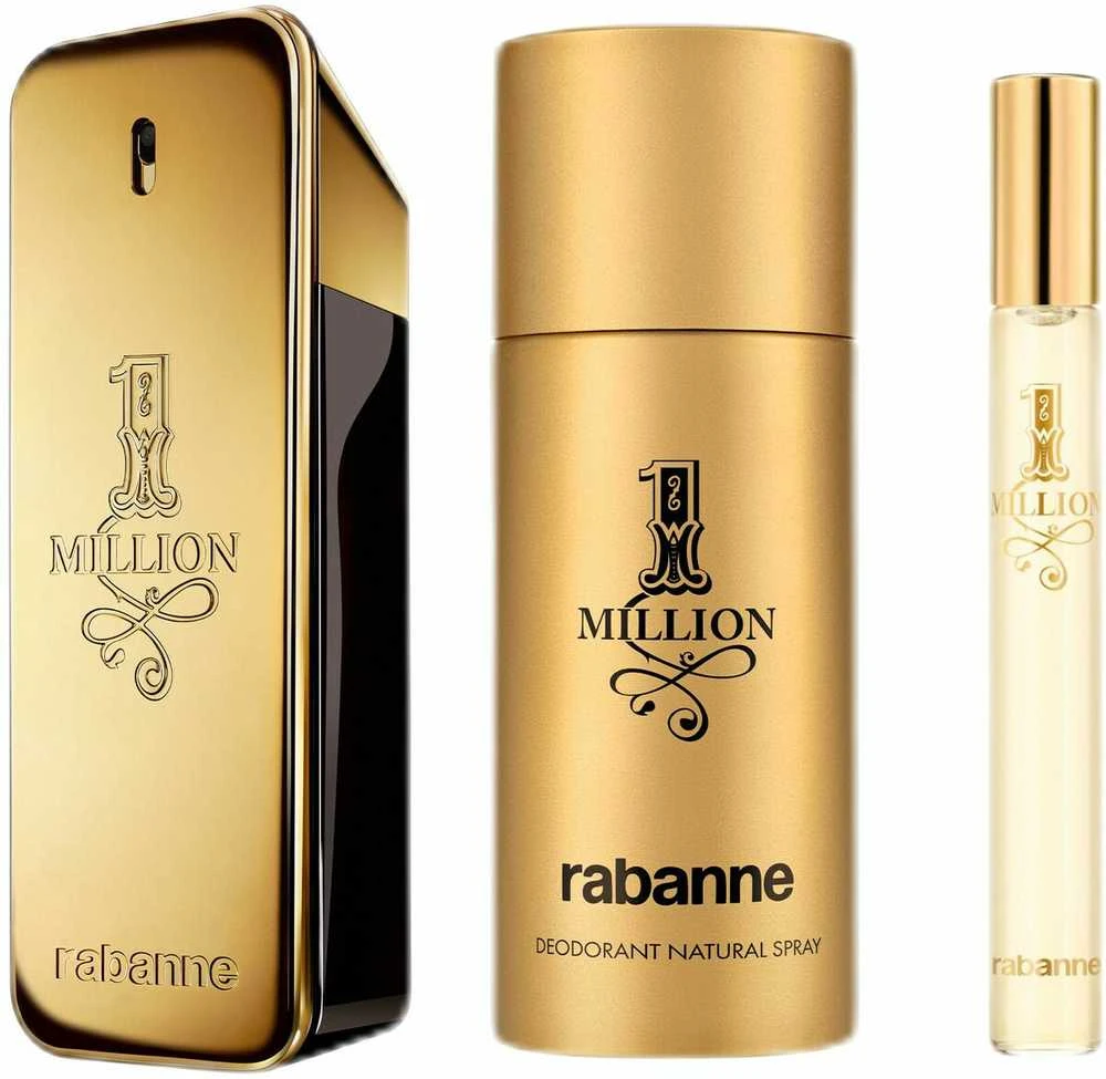 Paco Rabanne 1 Million rinkinys vyrams (EDT, 100 ml + EDT, 10 ml + dezodorantas, 150 ml)