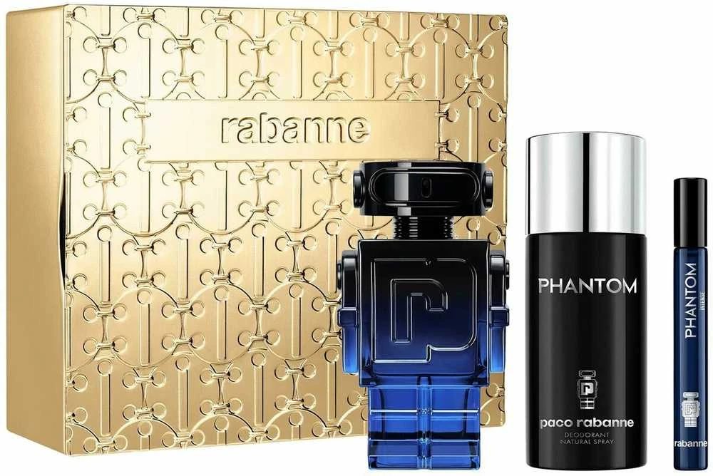 Paco Rabanne Phantom Intense Eau De Perfume Purškiklis, 100 ml rinkinys 3 vnt.