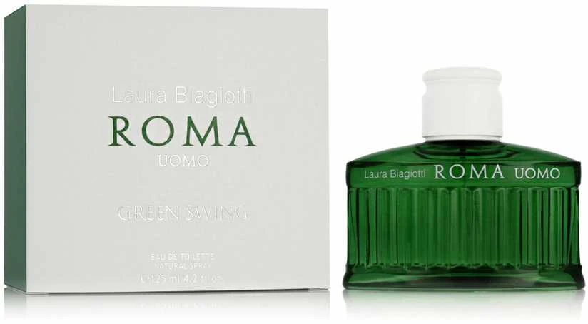 Laura Biagiotti Roma Uomo Žalias Swing EDT tualetinis vanduo vyrams, 125 ml