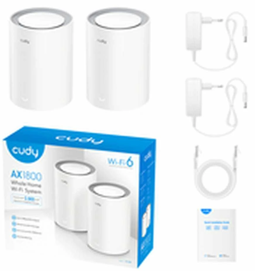 Maršrutizatorius NAMŲ SISTEMA WI-FI CUDY-M1800/2 Wi-Fi 6, 2.4 GHz, 5 GHz, 574 Mbps + 1201 Mbps