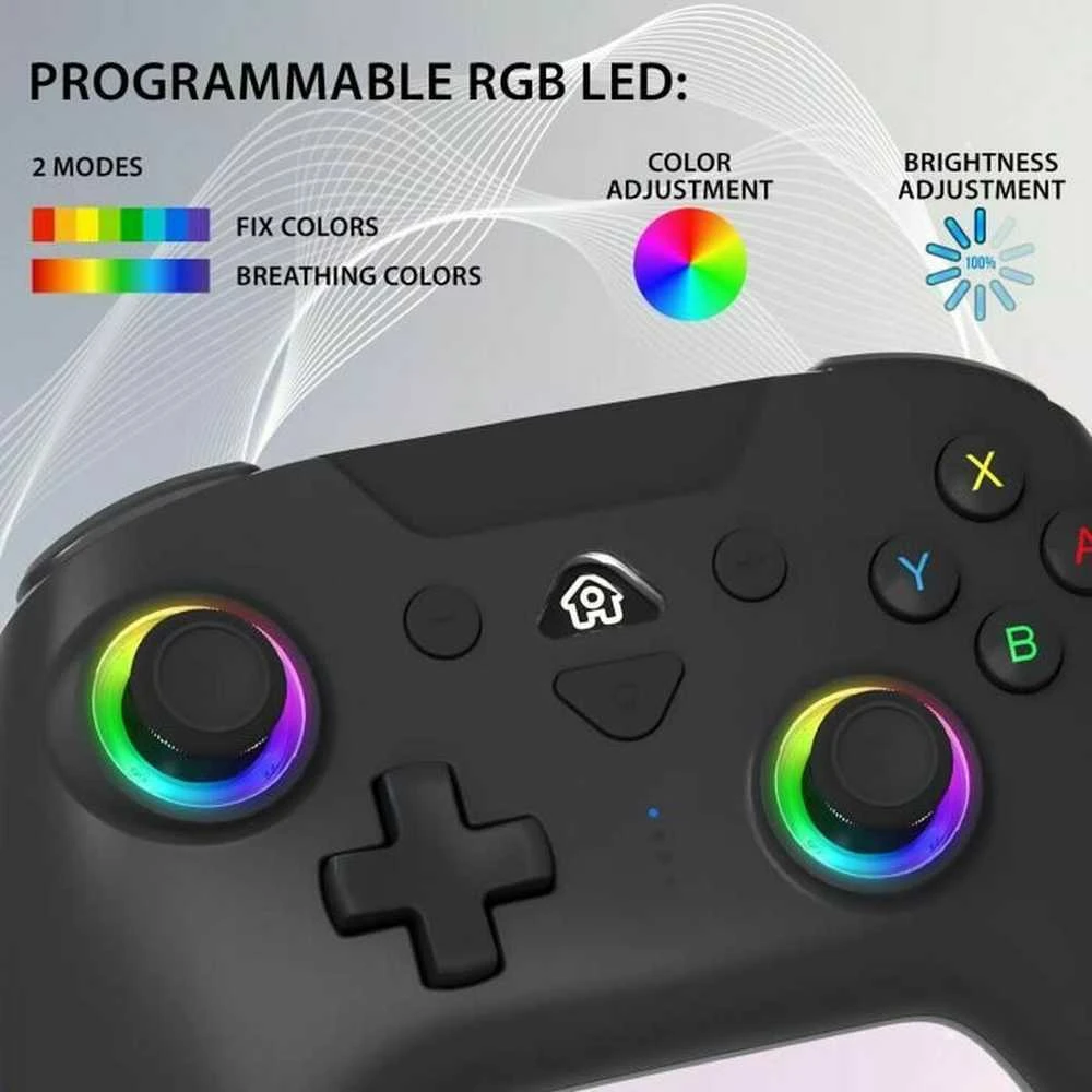 Subsonic belaidis LED valdiklis, juodas – „Nintendo Switch“