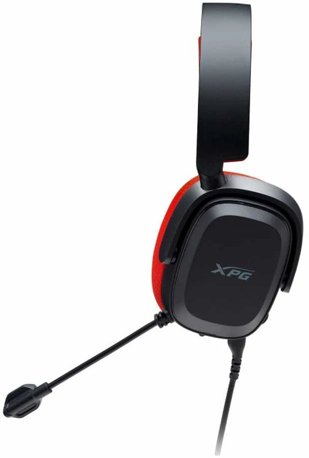 XPG PRECOG STUDIO ausinės su mikrofonu ir raudonais elementais