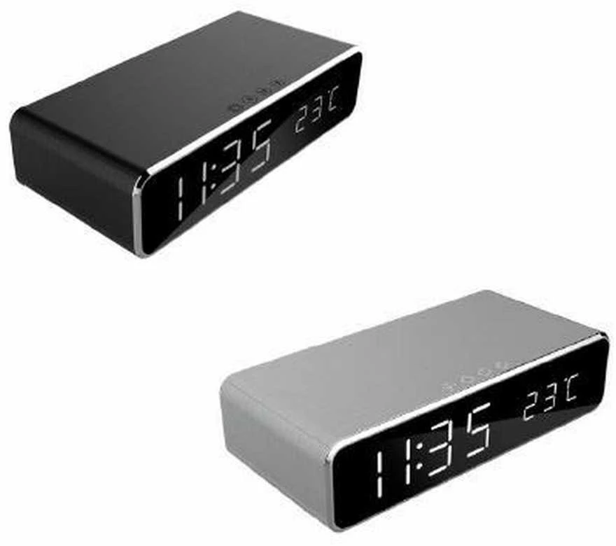 GEMBIRD DAC-WPC-01 skaitmeninis žadintuvas su belaidžio įkrovimo funkcija, juodas
