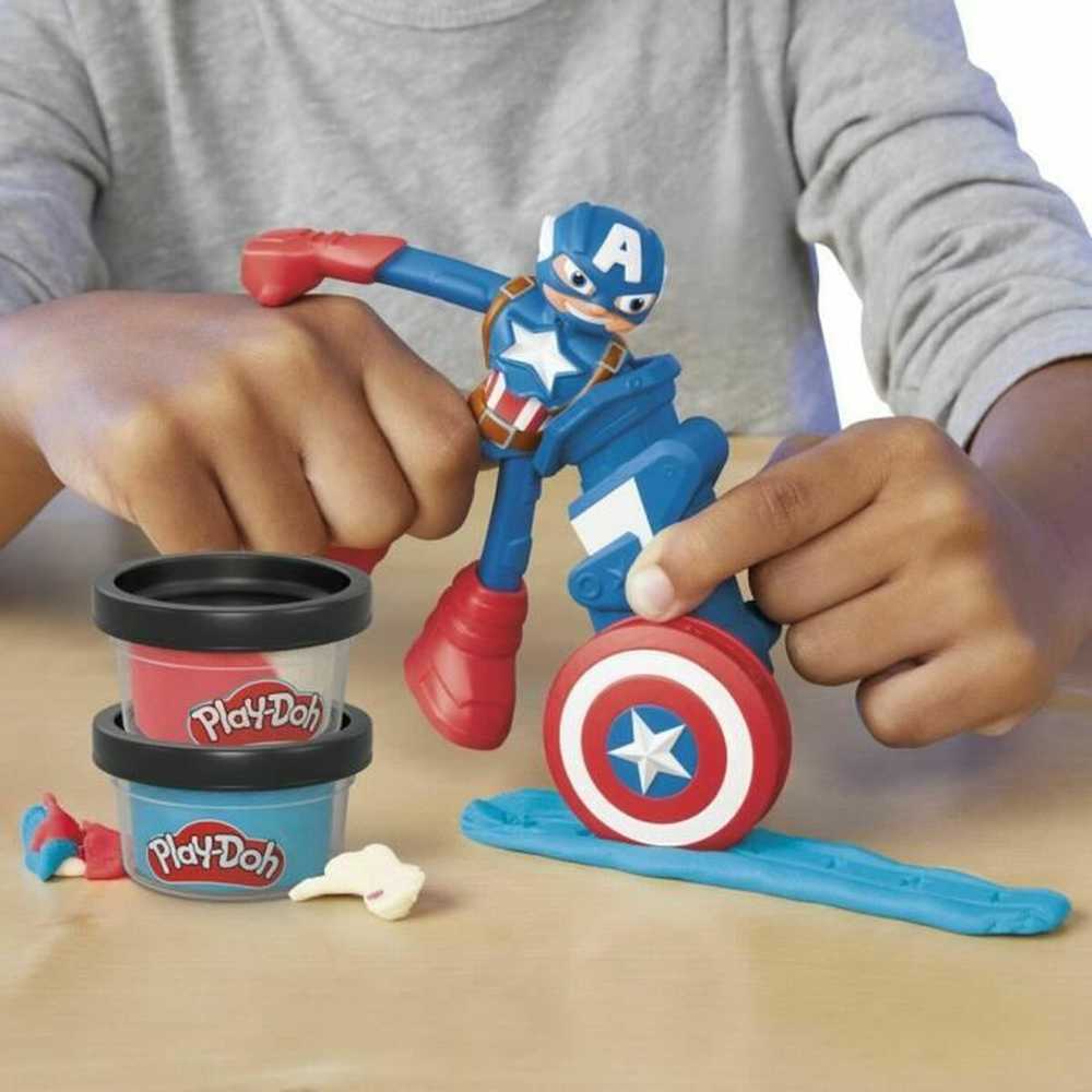 Hasbro PLAY-DOH MARVEL CASTRY RINKINYS KAPTAINAS AMERIKA ATSpindinčioji skydo figūrėlė