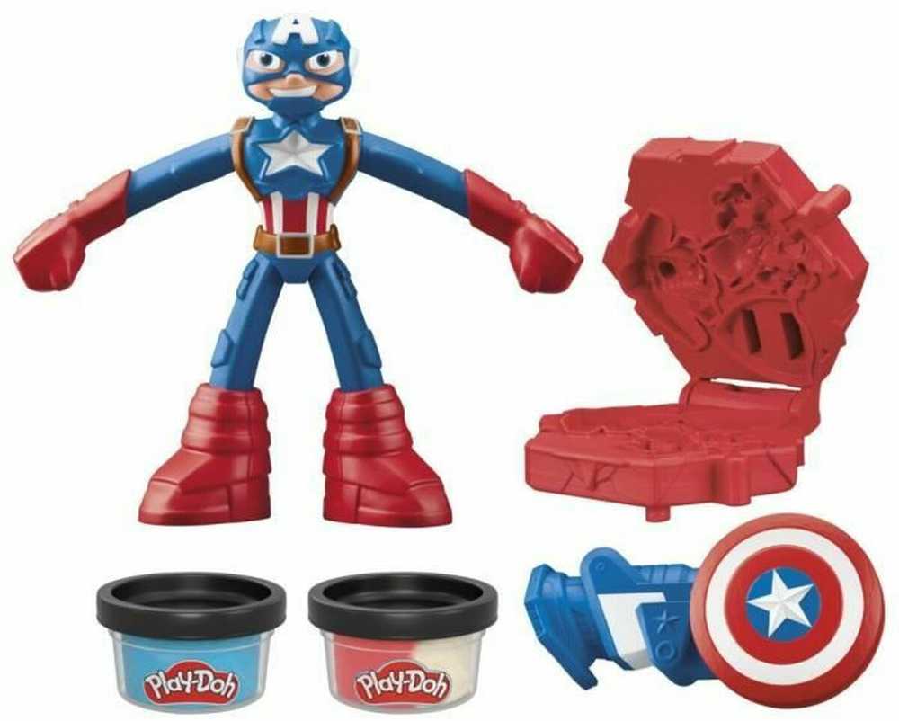 Hasbro PLAY-DOH MARVEL CASTRY RINKINYS KAPTAINAS AMERIKA ATSpindinčioji skydo figūrėlė