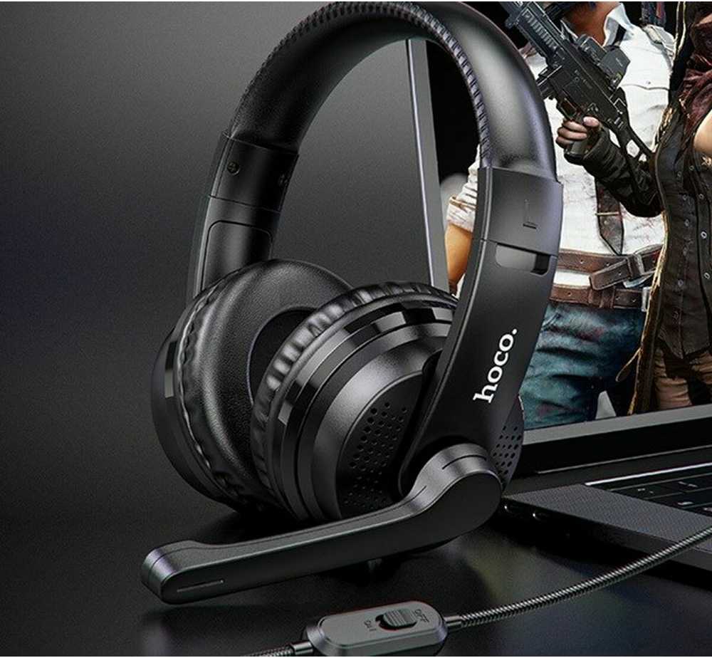 Laisvų rankų įranga Hoco W103 Gaming su mikrofonu juoda (1.2m laidas)