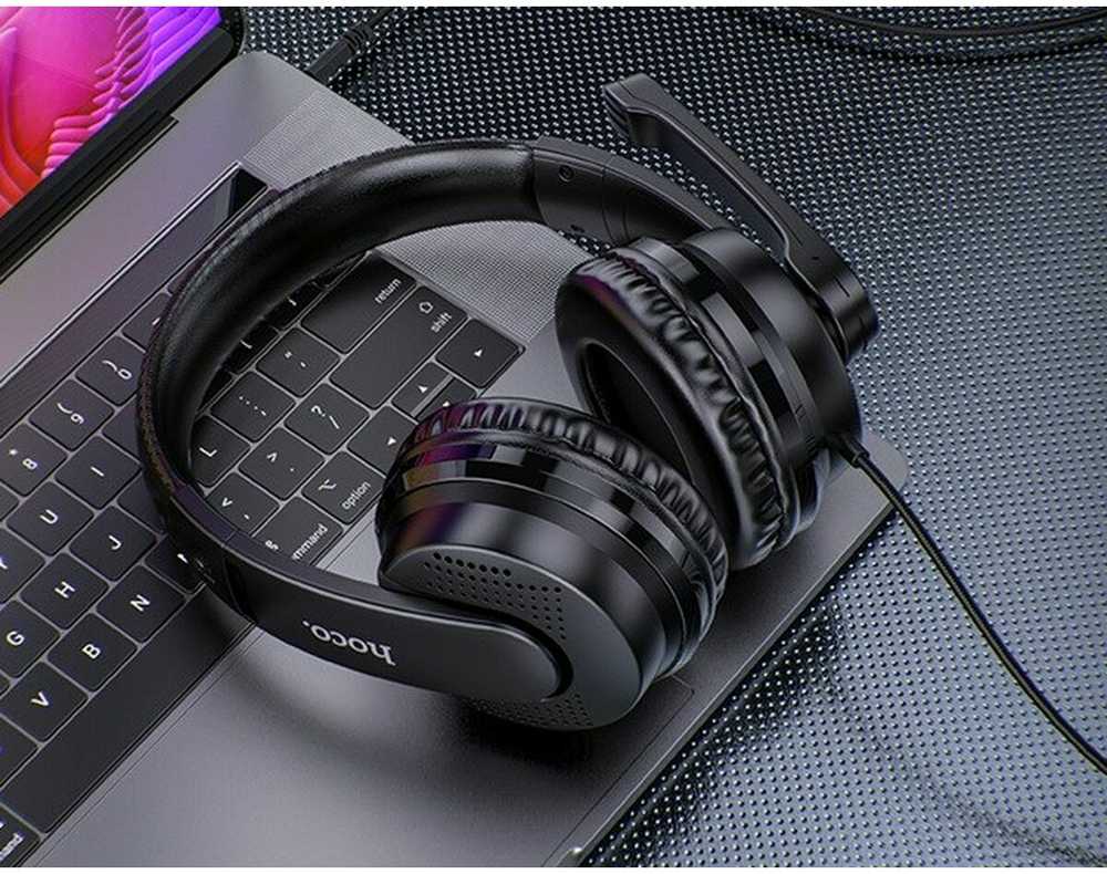 Laisvų rankų įranga Hoco W103 Gaming su mikrofonu juoda (1.2m laidas)