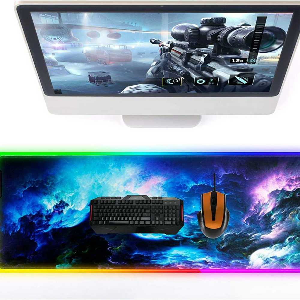 Žaidimų pelės kilimėlis su RGB LED apšvietimu, 80x30 cm