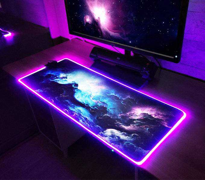 Žaidimų pelės kilimėlis su RGB LED apšvietimu, 80x30 cm