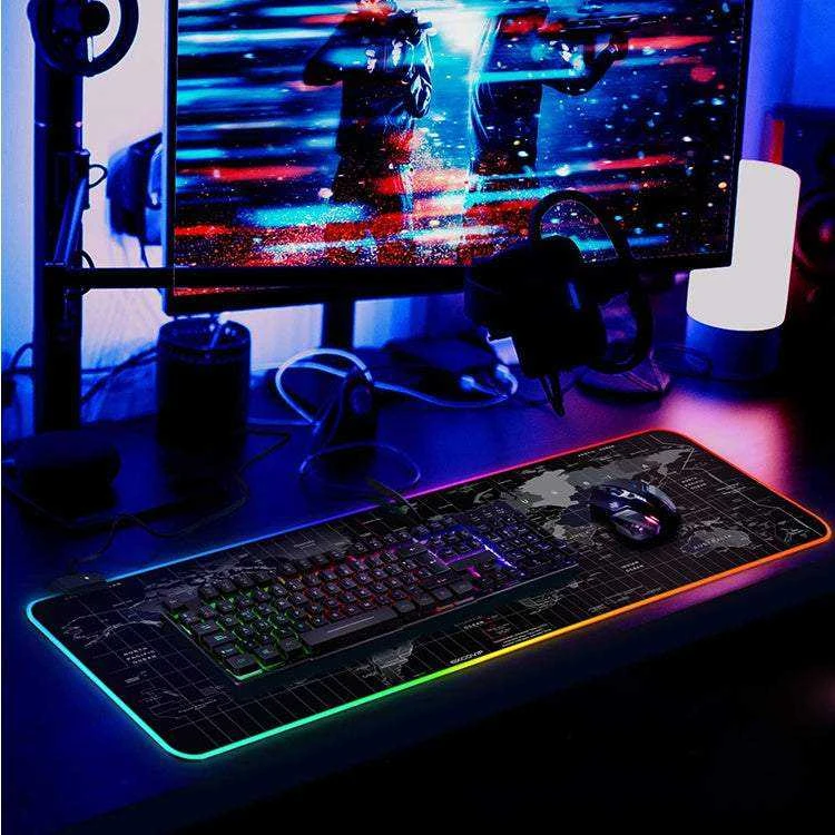 Žaidimų kilimėlis pelės su LED apšvietimu, XXXL, 90x40 cm