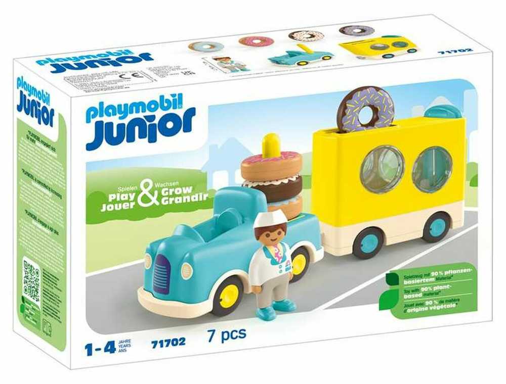 Playmobil – JUNIOR: Pašėlusi spurgų sunkvežimis su krovimo ir rūšiavimo funkcija (71702)