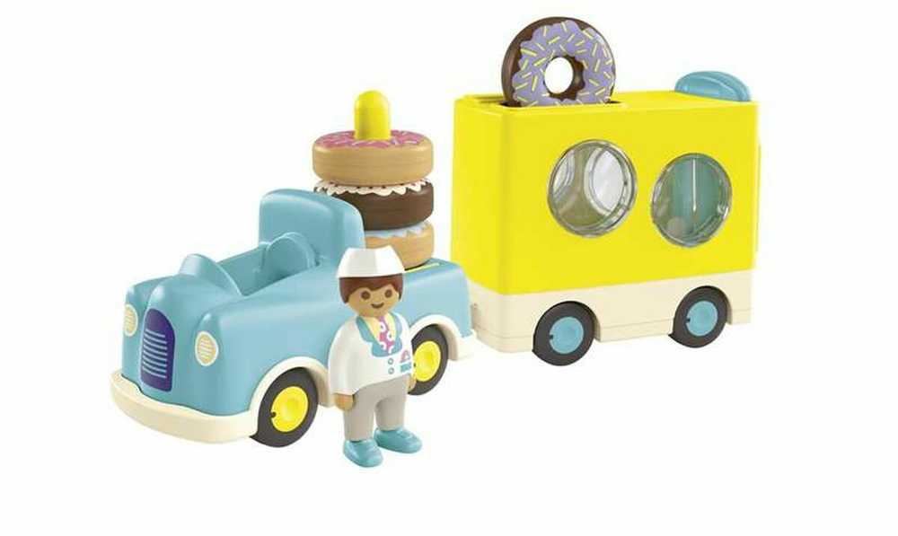 Playmobil – JUNIOR: Pašėlusi spurgų sunkvežimis su krovimo ir rūšiavimo funkcija (71702)