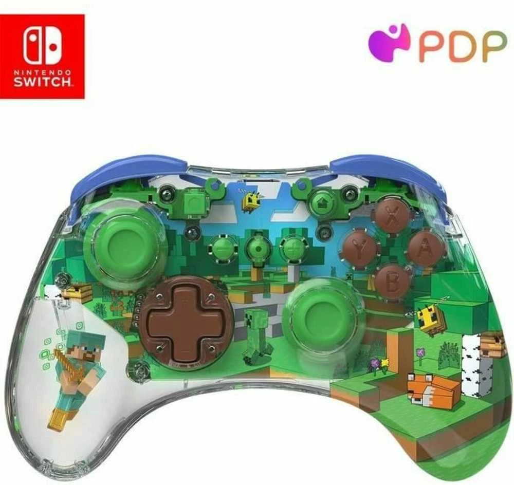 PDP REALMz Belaidis valdiklis skirtas Nintendo Switch - Minecraft Steve -Forest Biome