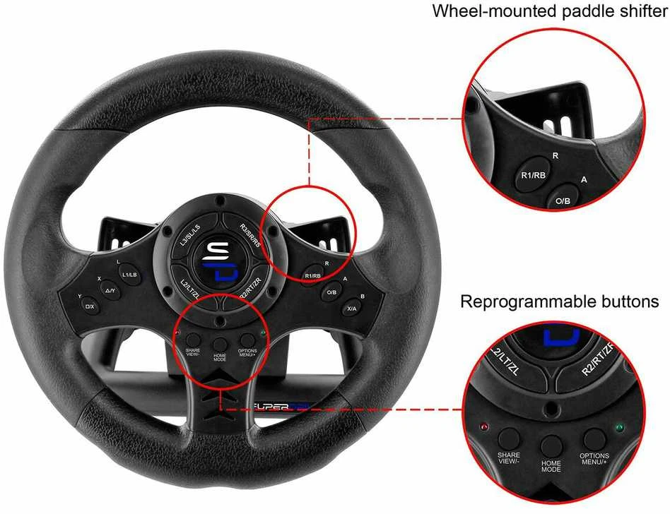 Subsonic Game Steering Wheel SV450 Juodas