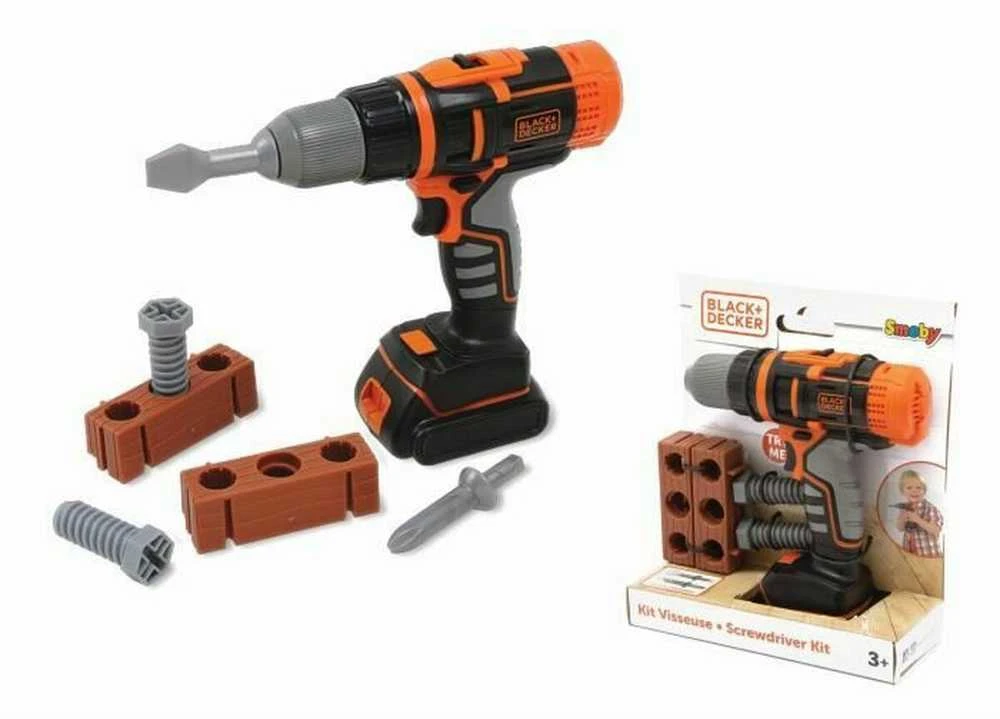 Black & Decker Juodas & Decker „Smoby Juodas & Decker Electronic Driller-CRUSTR“ su plyta