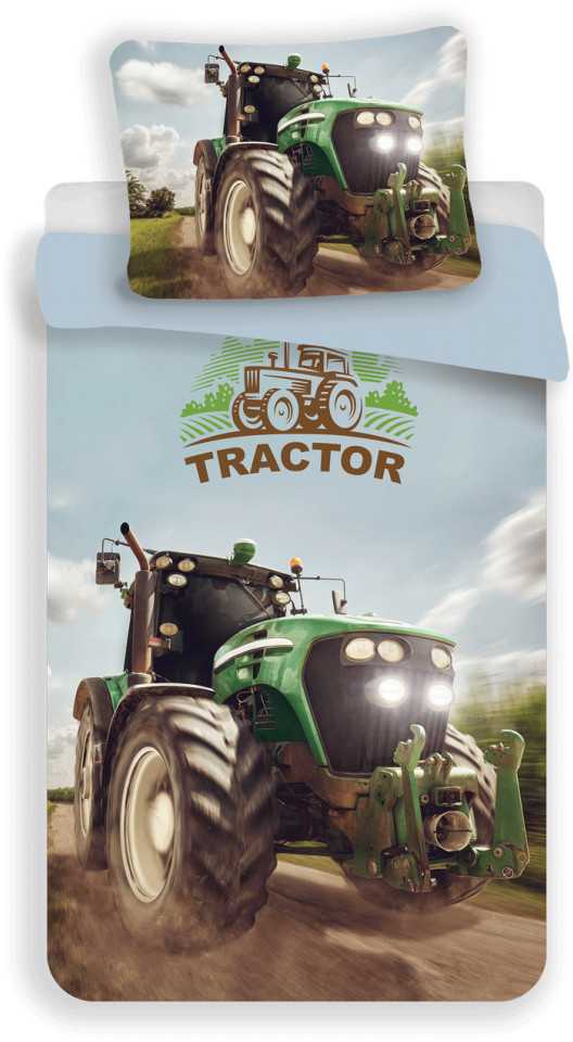 Patalynė su mikrofibry 140x200 Traktor žalia poszewka 70x90