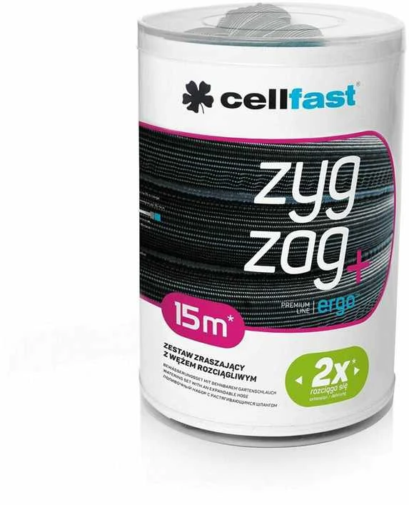 Cellfast Rinkinys pratęsimo žarna 7,5 - 15m ZIGZAGAS SU JUNGTIS + PURŠKTUVO