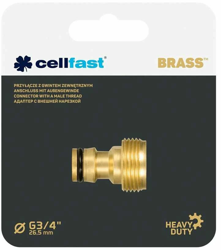 CELLFAST PRZYŁĄCZE NA KRAN MOSIĘŻNE 3/4" Z GWINTEM ZEWNĘTRZNYM BRASS