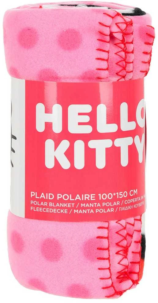 Žavingas Hello Kitty flisinis pledas 100x150cm