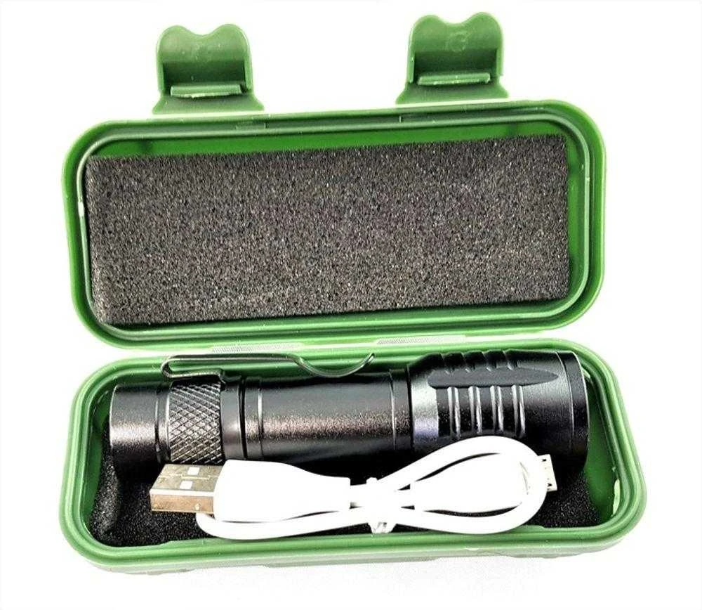 Žibintuvėlis LED taktinis 600l m 400m ZOOM COB XML T6 USB 5W