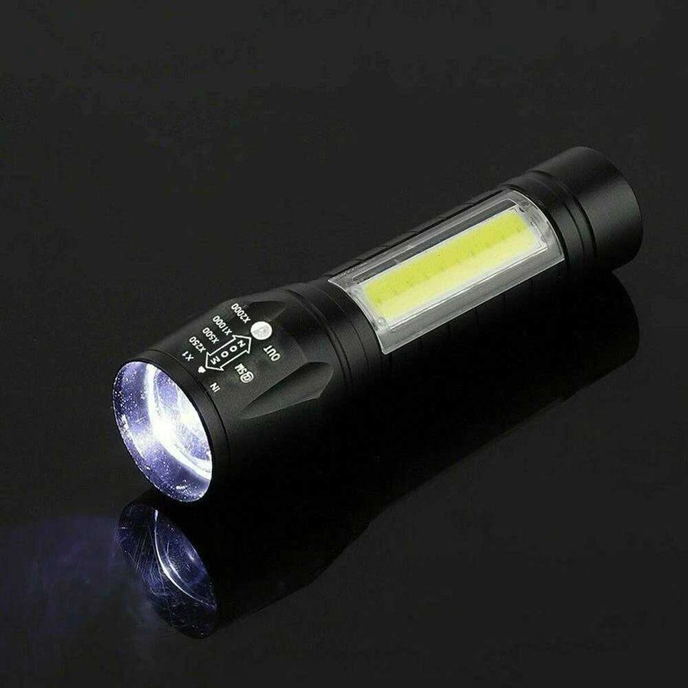 Žibintuvėlis LED taktinis 600l m 400m ZOOM COB XML T6 USB 5W