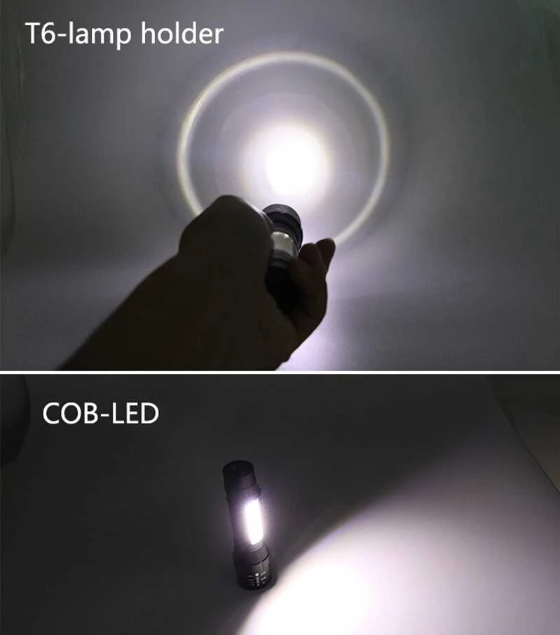 Žibintuvėlis LED taktinis 600l m 400m ZOOM COB XML T6 USB 5W