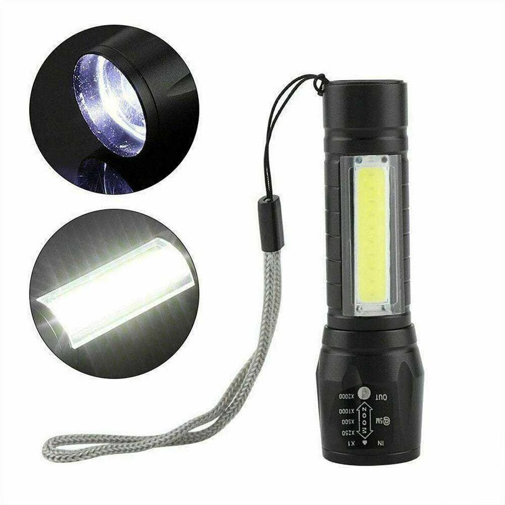 Žibintuvėlis LED taktinis 600l m 400m ZOOM COB XML T6 USB 5W