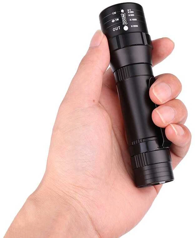 Žibintuvėlis LED taktinis 600l m 400m ZOOM COB XML T6 USB 5W