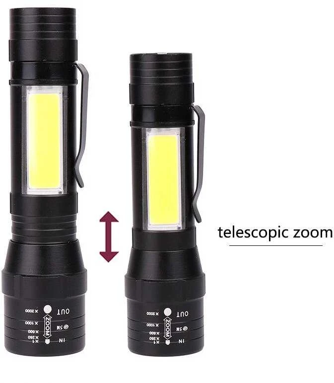 Žibintuvėlis LED taktinis 600l m 400m ZOOM COB XML T6 USB 5W