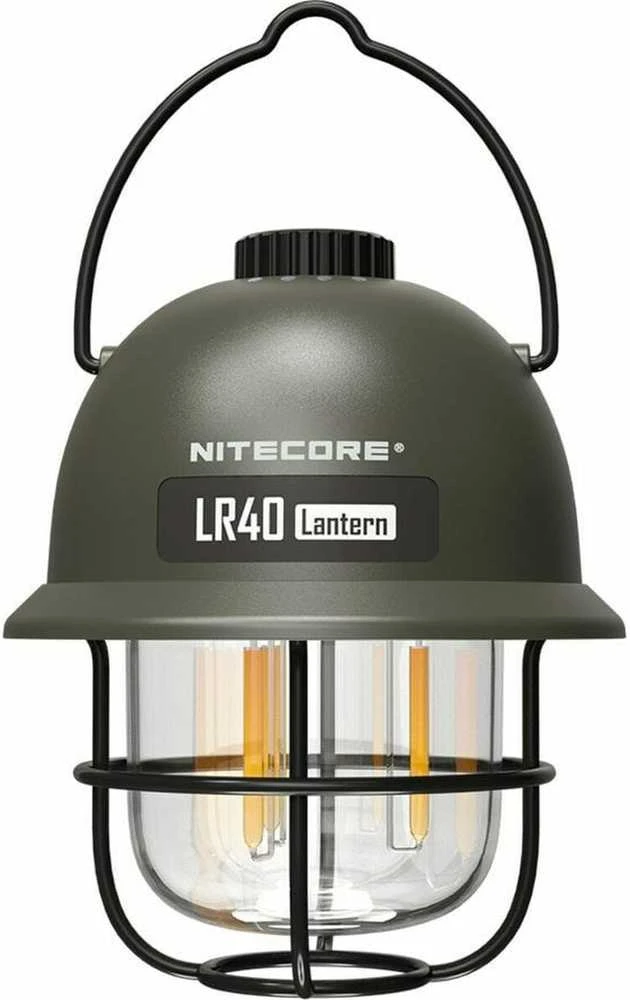Nitecore 100lm įkraunamas stovyklavimo žibintas su Powerbank funkcija LR40, žalios spalvos